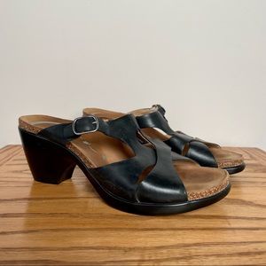 Dansko Kai Black Leather Strappy Sandals Size 40